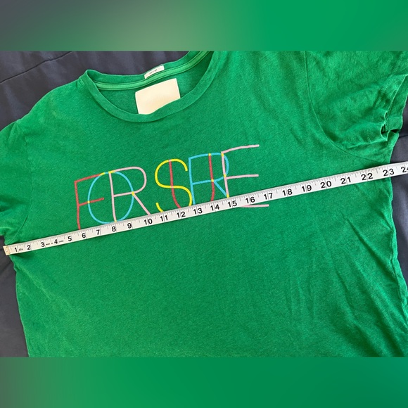 LIKE NEW - MOTHER - The Sinful Wash Golf Green For Sure Crewneck Tee - Sz Large - Picture 9 of 12